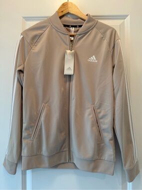 NWT Adidas Women's Beige Track Jacket - Zip Front